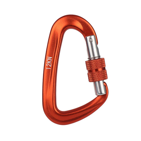 12KN 7075 Outdoor Climbing Equipment Buckle Climbing Carabiner D Shape Quickdraws Professional Climbing Buckle Lock Safety Lock Orange-12KN