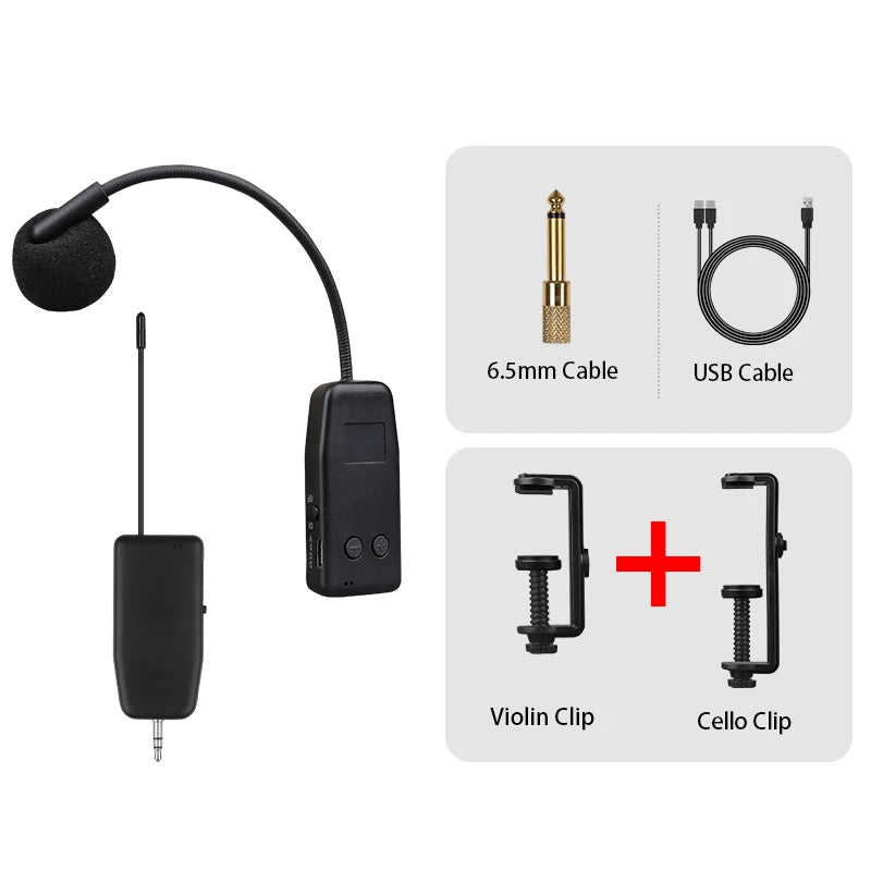 Savetek 2.4G Wireless Instrument Mic System &ndash; Long Range 50m With 2 Clip
