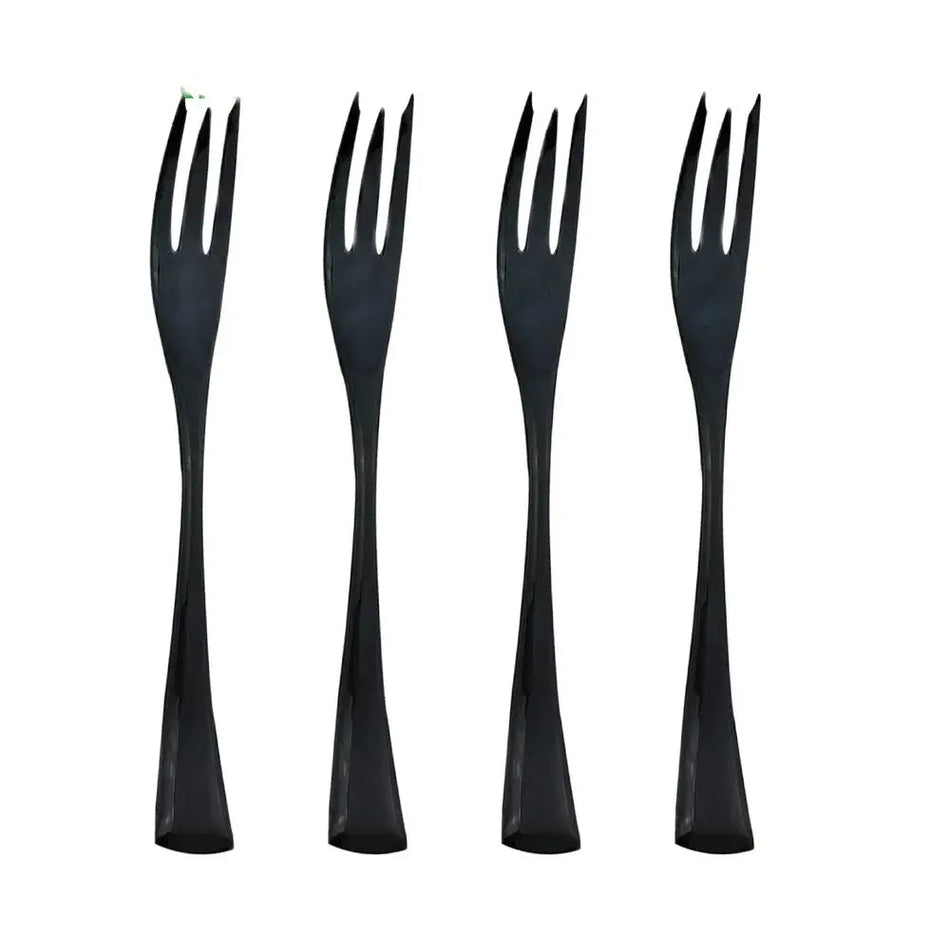 KNGZI 4 Pcs Mirror Black Fish Fork Set &ndash; Premium 18/10 Stainless Steel Quality Default Title