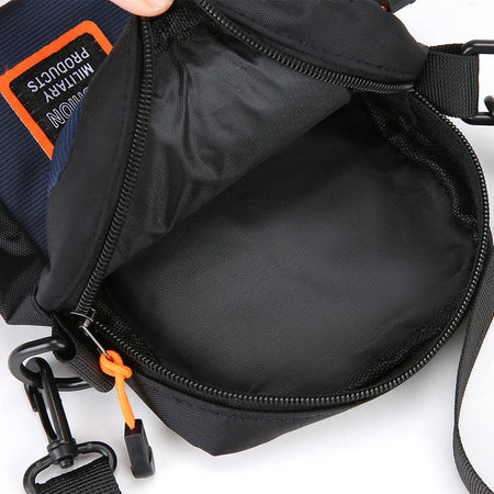 Men&rsquo;s Lightweight Nylon Crossbody Bag with Multiple Compartments and Adjustable Strap