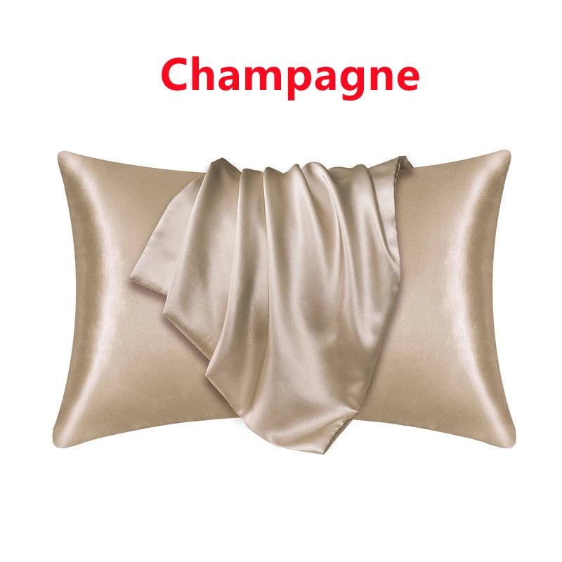 Nordic Pure Emulation Silk Pillowcase &ndash; Luxurious Comfort and Elegant Design Champagne / 2PCx51x66cm(20x26in)