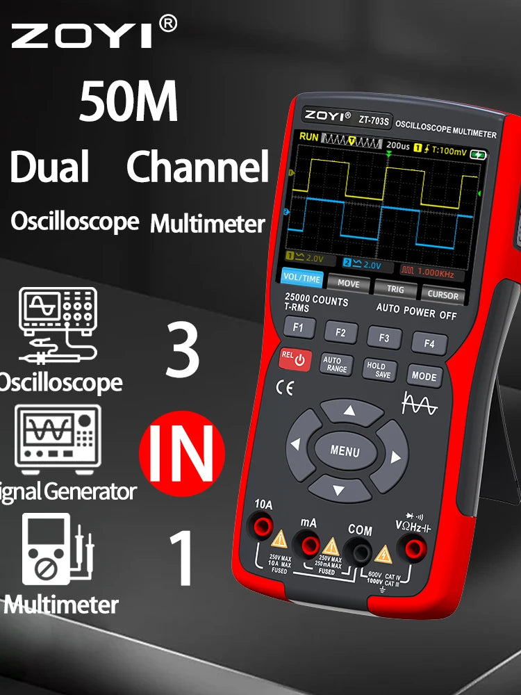 ZOYI ZT-703S 3-In-1 Oscilloscope Multimeter &ndash; 3.5 Display Default Title