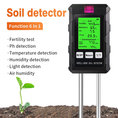 ST03 6 In 1 Digital Soil Tester - All-In-One PH Meter