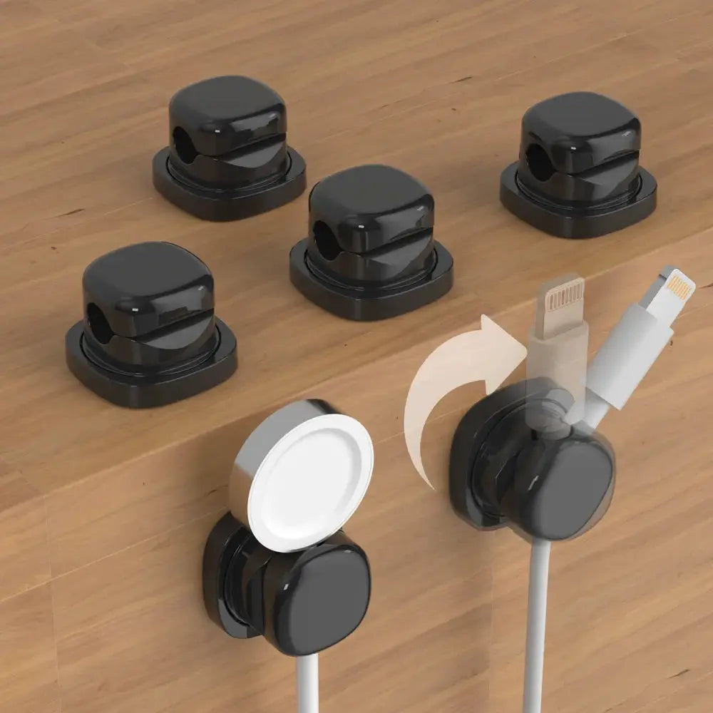 6-Piece Household Cable Clamp Kit with Rotatable Base and Anti-Slip Design, Suitable for Home and Car Work Desk with Mobile by InterCyprus Trading Ltd