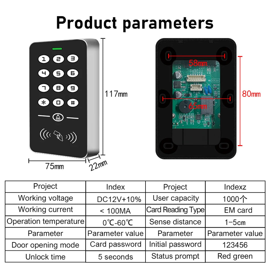 125KHz Standalone Access Control Keypad &ndash; Waterproof Outdoor