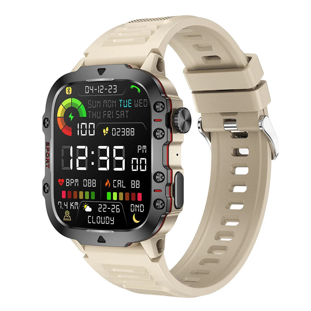 CRTORRS Smart Watch: Bluetooth Fitness Tracker, Waterproof &amp; Multi-Function Khaki / with original box