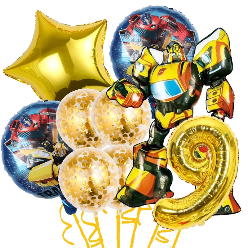 Transformers Boys Birthday Party Balloon Decoration Set A 9PCS-9 / as the picture show