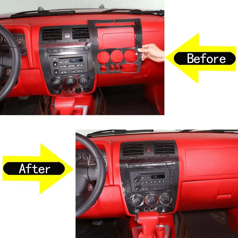 Carbon Fiber Center Console Cover For Hummer H3 2005 2009