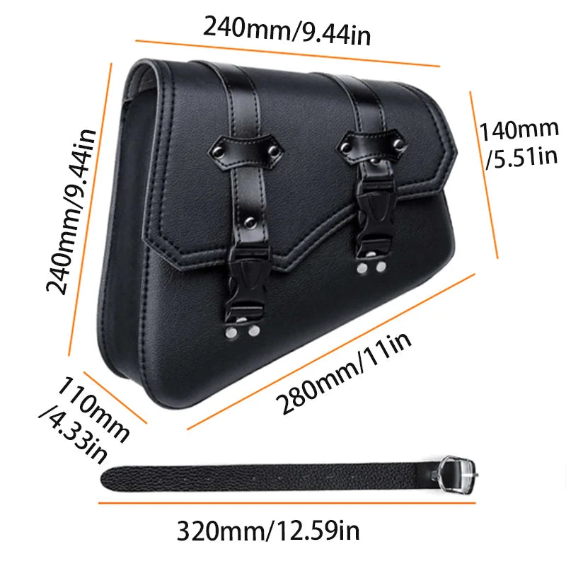 Sėdynių krepšeliai Honda motociklui, PU odos šoninis įrankių krepšys, matinė juoda, patvarus plastikas