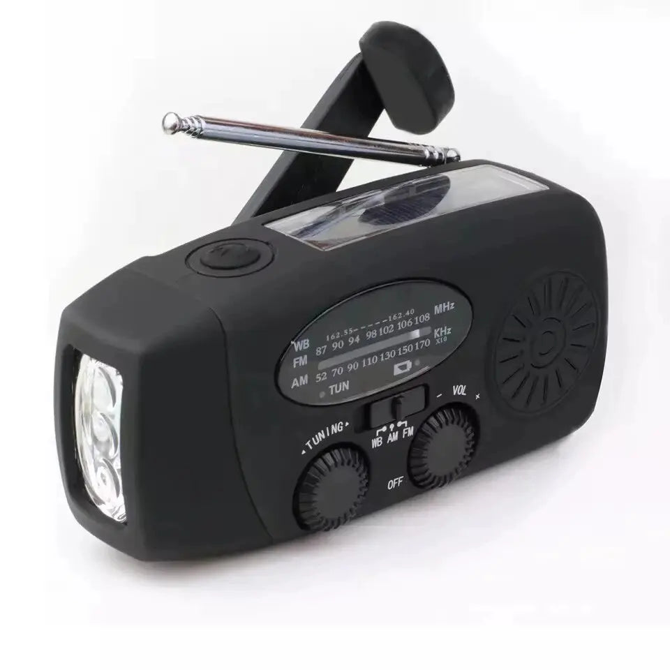 FEIWIMI Solar Hand Crank Radio &ndash; NOAA AM FM Weather Radio black