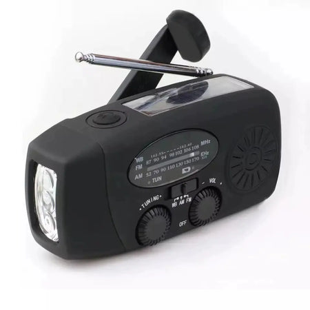 FEIWIMI Solar Hand Crank Radio &ndash; NOAA AM FM Weather Radio black