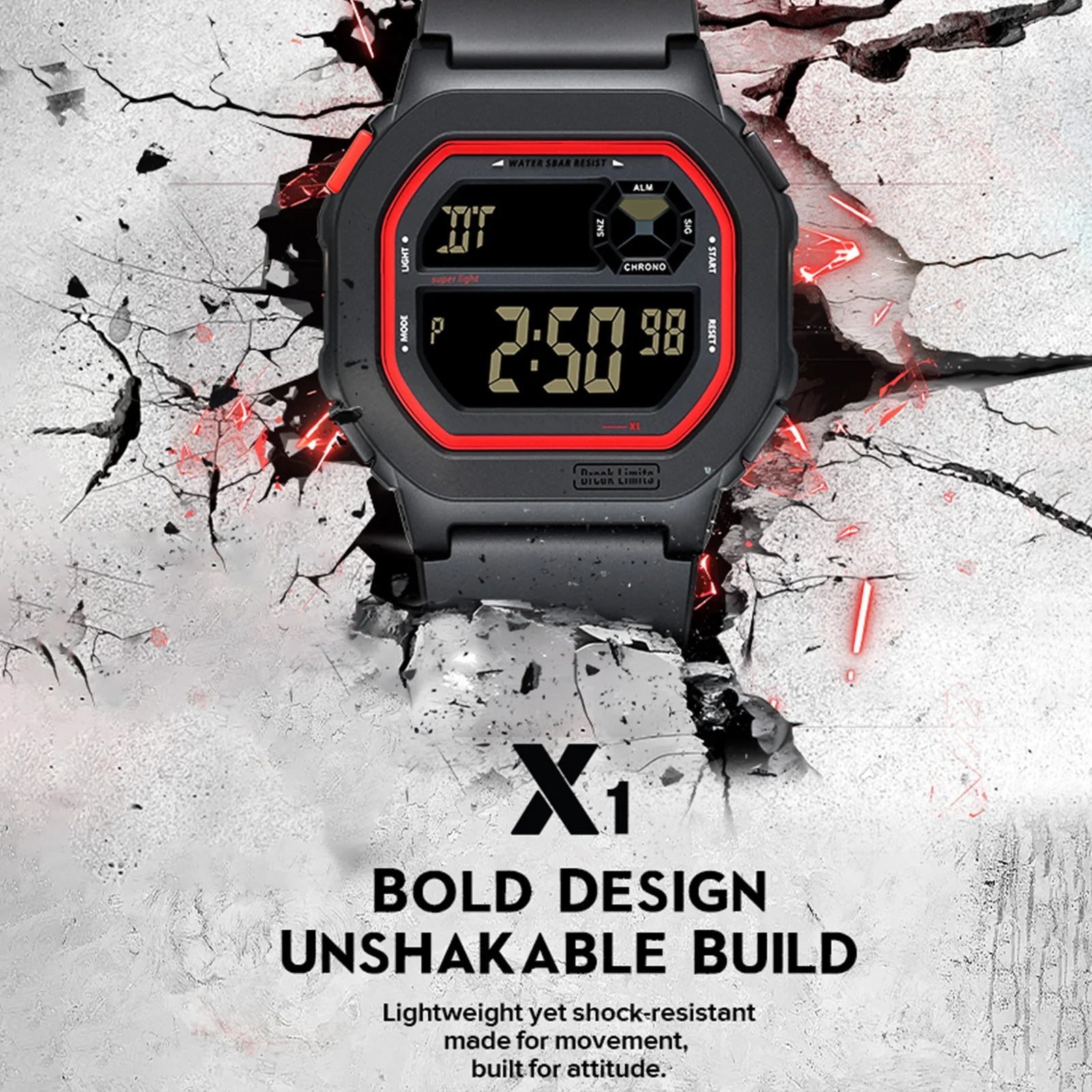 Digital Sports Watch &ndash; 50m Rainproof Stopwatch And Alarm