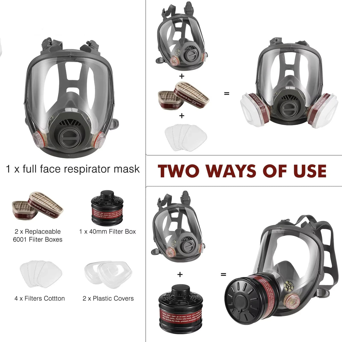 Full Face Gas Mask Survival Respirator &ndash; Superior Protection Against Harmful Chemicals