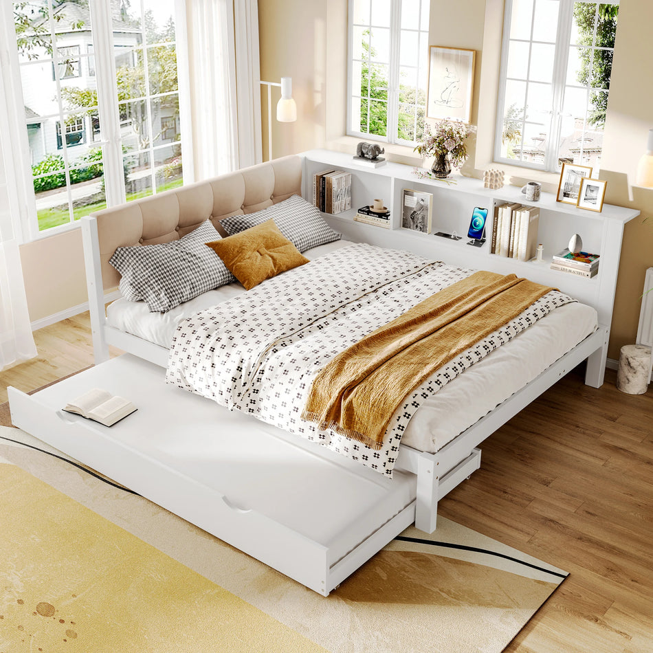 Sofa Dzienna Łóżko 140x200cm Z Wysuwanym Łóżkiem Dimmable LED