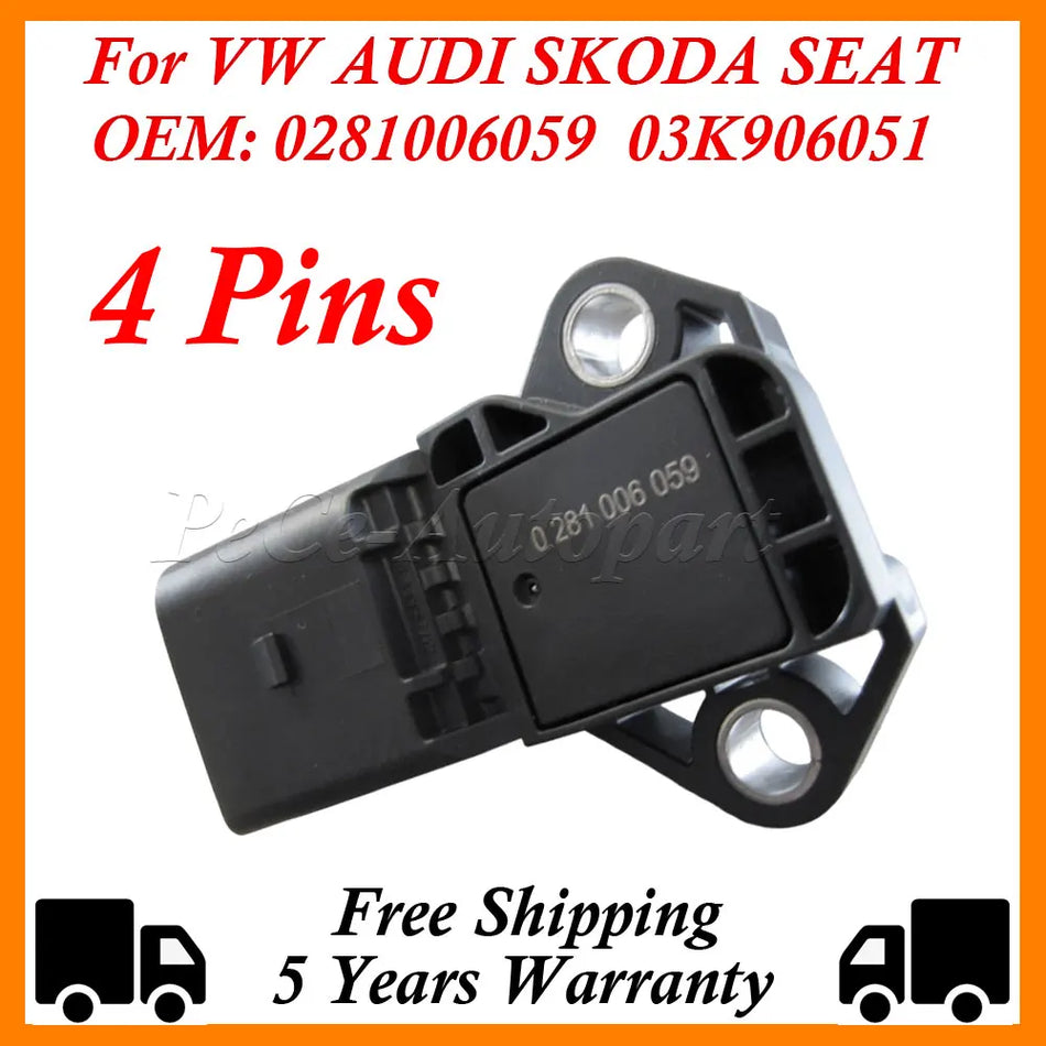 Senzor tlaka MAP sesalnega sistema za VW Audi Skoda 1.9 TDI 4 Bar