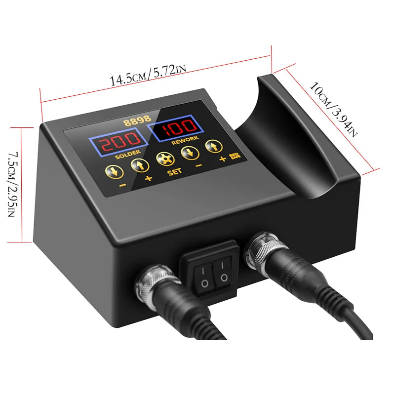 8898 SMD Rework Soldering Station 2 In 1 &ndash; LCD Display