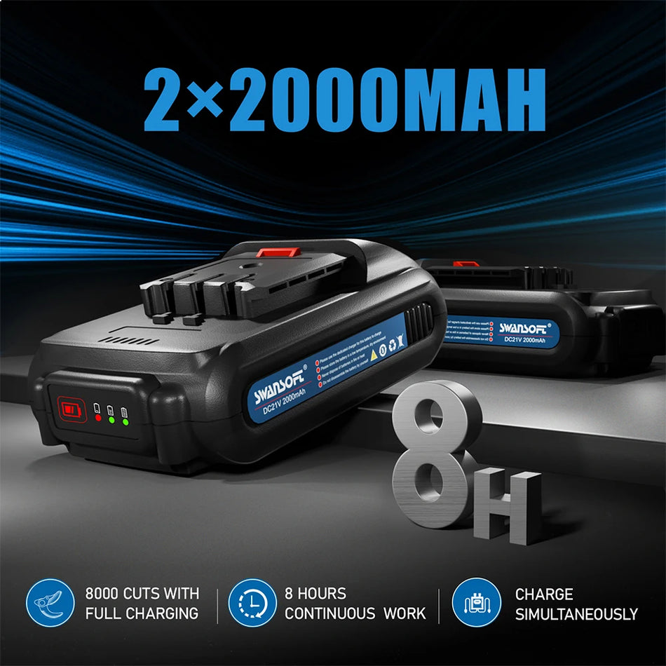 Ασύρματο Ξυλοκόπτη με Μηχανή Χωρίς Βούρτσες, 40mm Κόψιμο, Περιλαμβάνει Δύο Μπαταρίες 2Ah