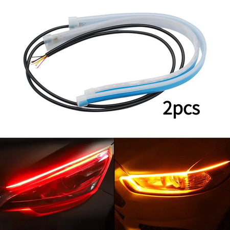 2Pcs 12V LED DRL Light Strip &ndash; Waterproof And Flexible red to yellow / 2 piece / 30CM