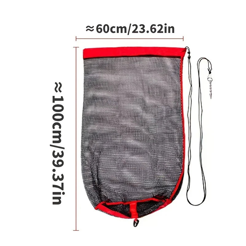 Portable Fishing Landing Net with Encrypted Mesh and Drawstring 40x1m