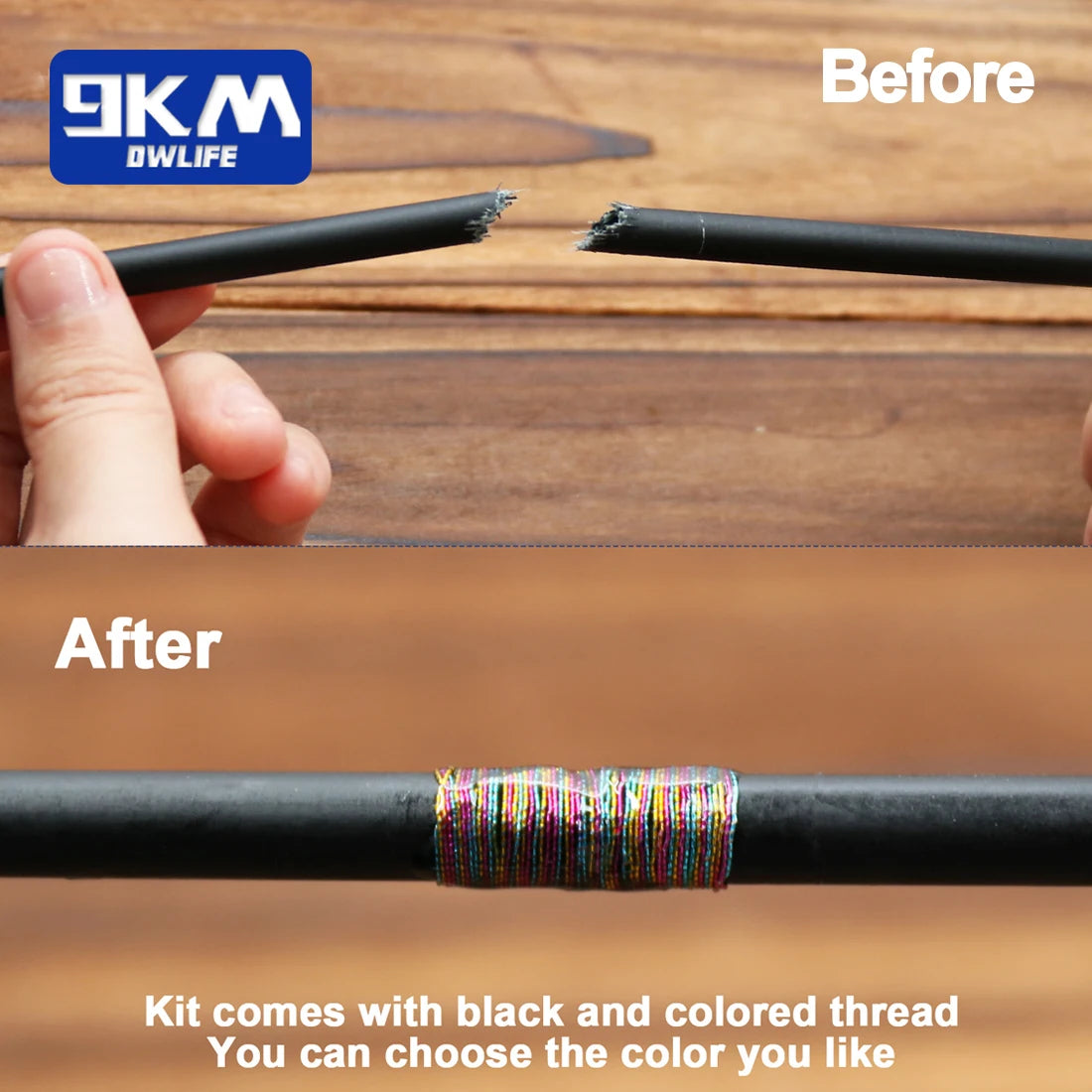 Complete Fishing Rod Repair Kit with Carbon Fiber Sticks and Epoxy