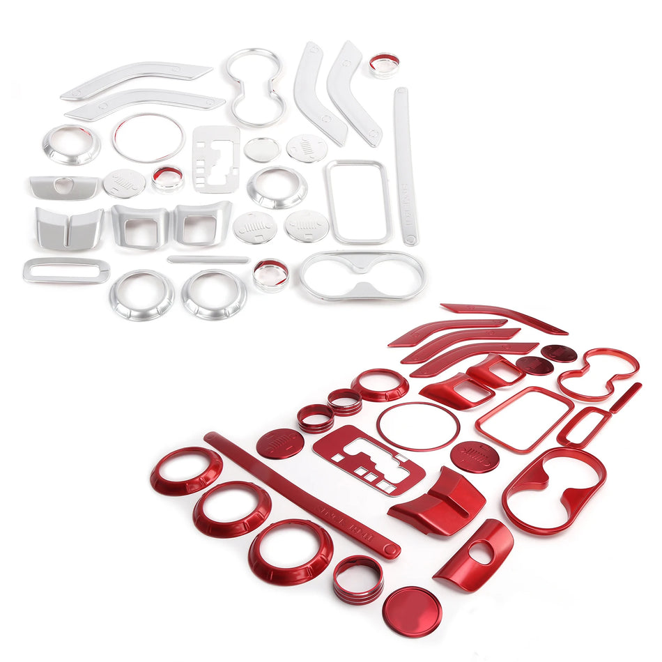 Jeep Wrangler JK/JKU Interjero Apdailos Rinkinys, 28 Vnt., Aliuminis