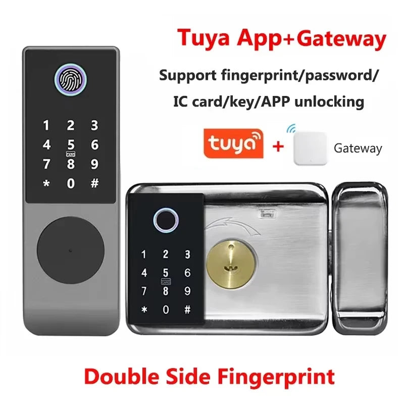 TTLock WIFI Double Side Fingerprint Lock - IP66 Waterproof Double-Tuya Gateway
