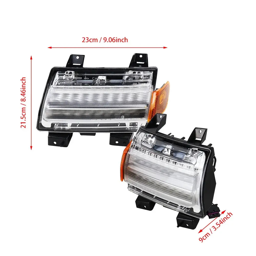 Front Fender LED Turn Signal Lights DRL Light with Side Marker Lights for Jeep Wrangler JL Sahara Rubicon 2018-2024 by InterCyprus Trading Ltd