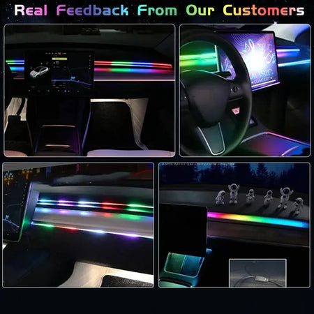 200cm 78inch Car Ambient Light LED Front Dashboard Windshield 64 Color RGB Symphony Interior Acrylic Atmosphere Lamp App Control by InterCyprus Trading Ltd
