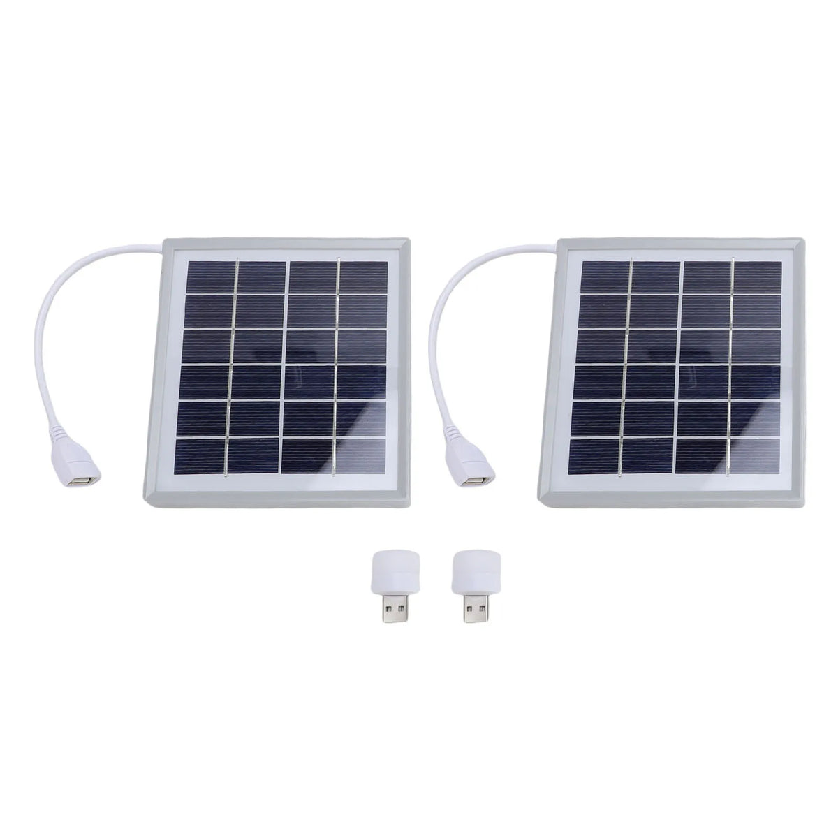 Monocrystalline Solar Panel 2 Pack - Portable USB Charging grey