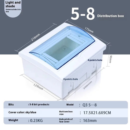 DONGYI Waterproof Adjustable Distribution Box with IP65 Rating HT 5-8WAY