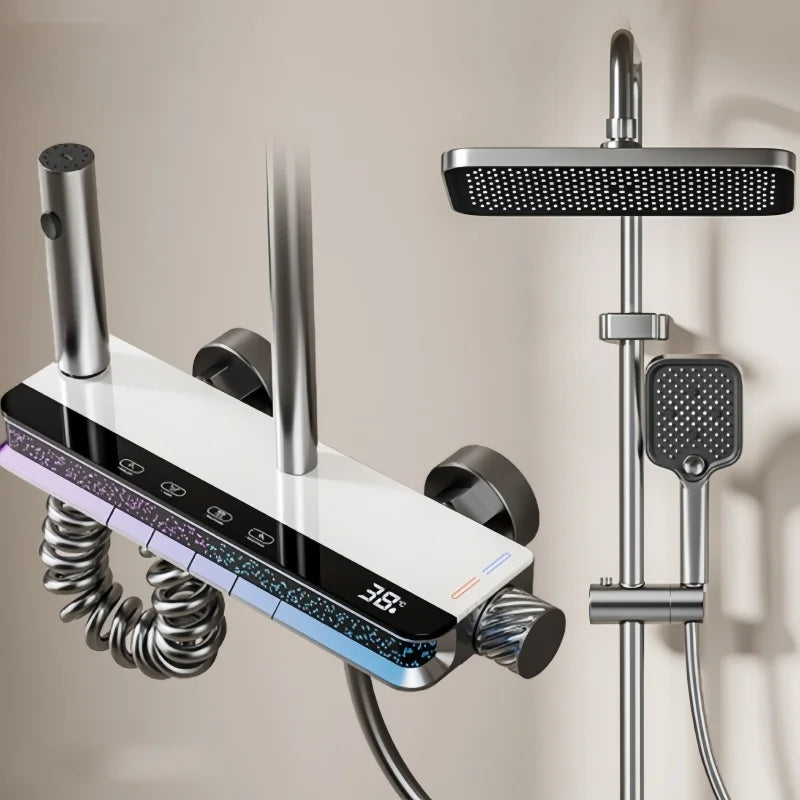 Σύστημα Ντους με Πλήκτρα Πιάνου – Ψηφιακή Βρύση Χρυσού με LED Φως