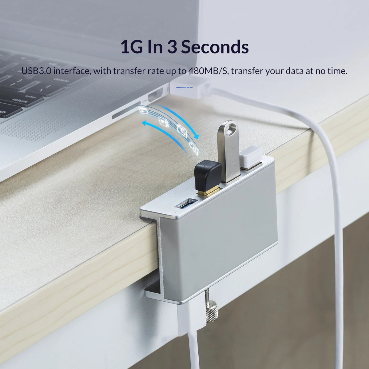 6Ports USB 3.0 Hub With Power Supply &ndash; High Speed USB 3.0