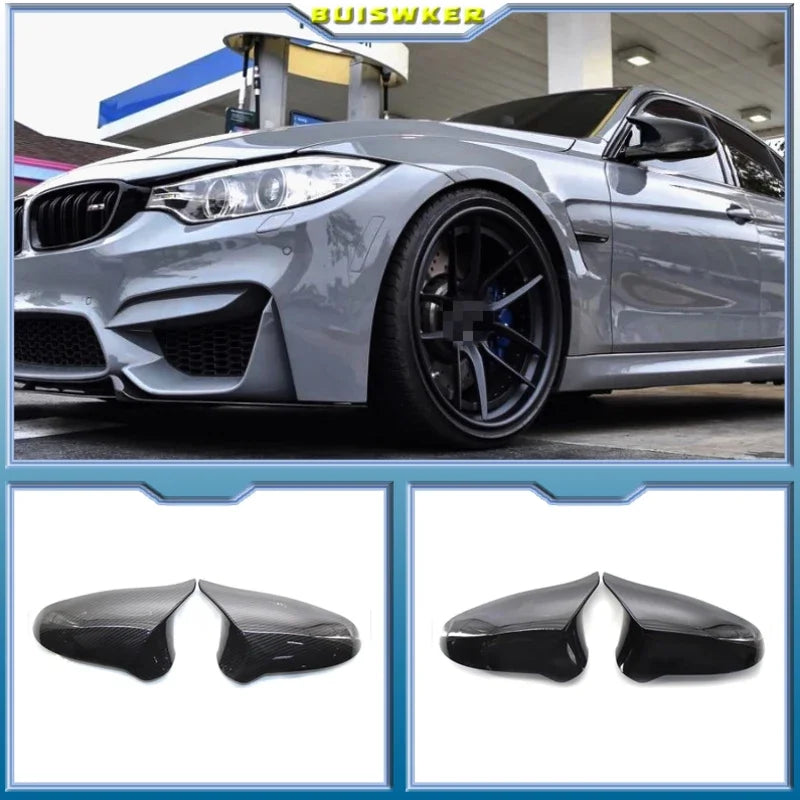 BMW F80 M3 F82 F83 M4 Veidrodžių Dangteliai Anglies Pluoštas Blizgus Juodas