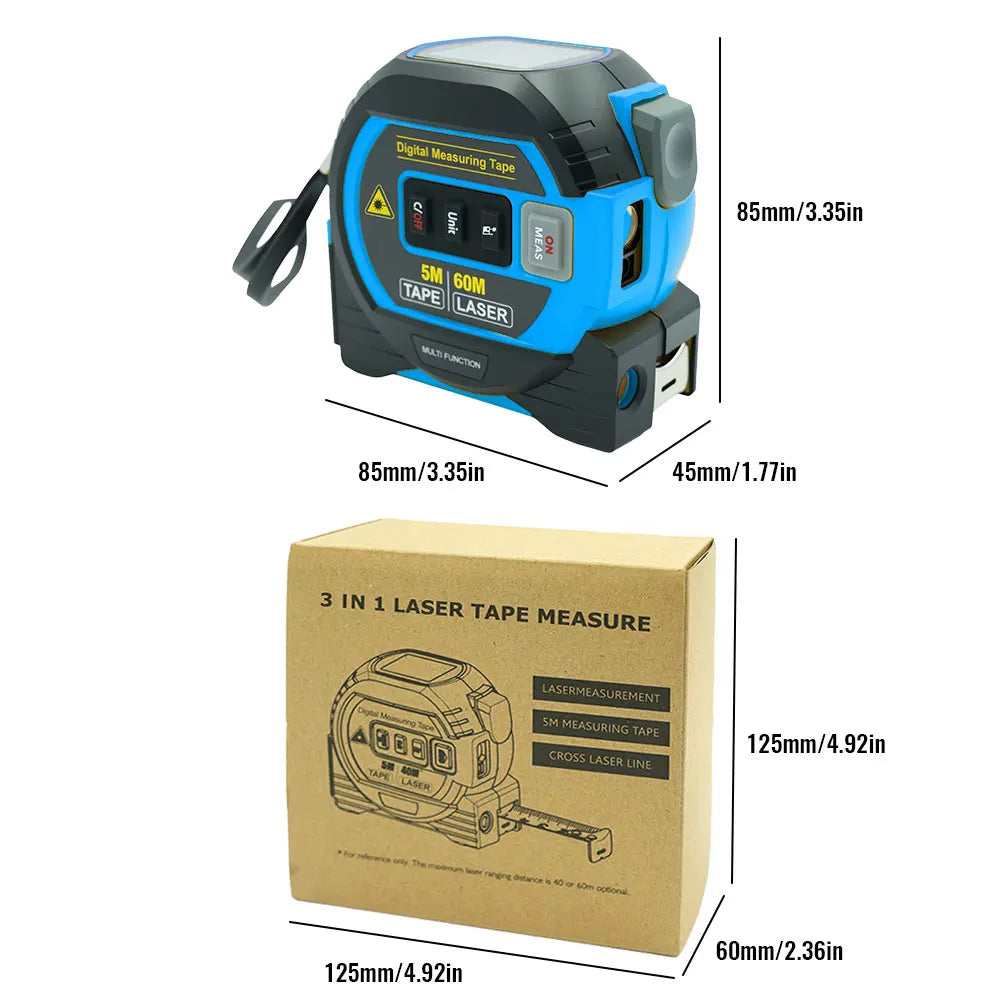 Protable Laser Tape Measure 3in1 &ndash; High Precision Laser