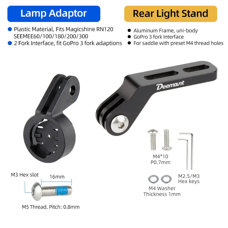 Bicycle Saddle Rail Rear Light Bracket &ndash; Lightweight Aluminum Alloy Design Stand A B20K33 / CHINA