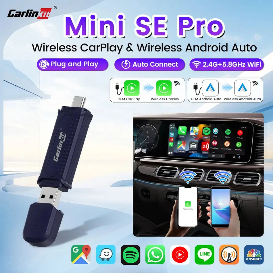 CarlinKit MINI SE Pro Wireless CarPlay Android Auto Dongle