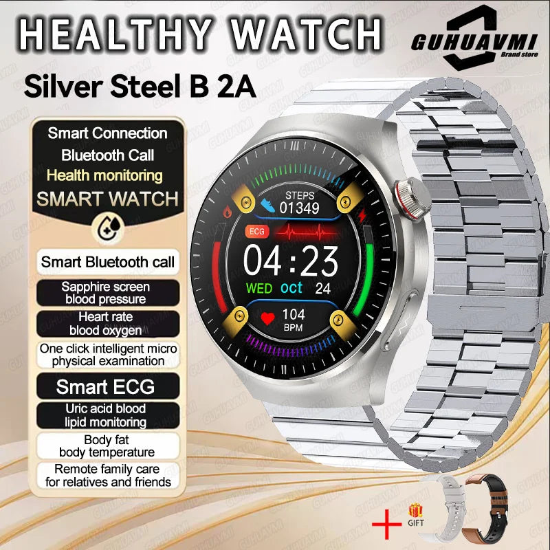 Dody Health Monitoring Smart Watch - ECG And PPG Monitoring Silver Steel B 2A / Health Assistant