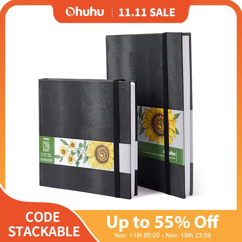 Ohuhu Marker Paper Sketch Pad, raskekaalu kõvakaaneline joonistamisraamat markerite jaoks