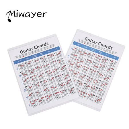 Miwayer Guitar Chord Practice Chart Poster - Compact Guide