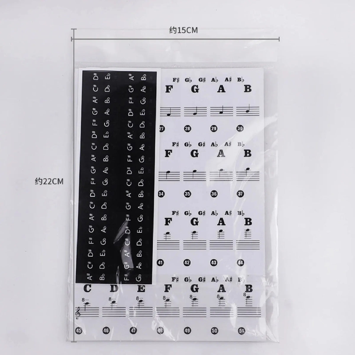 Miwayer Piano Keyboard Stickers &ndash; Transparent Key Labels Black