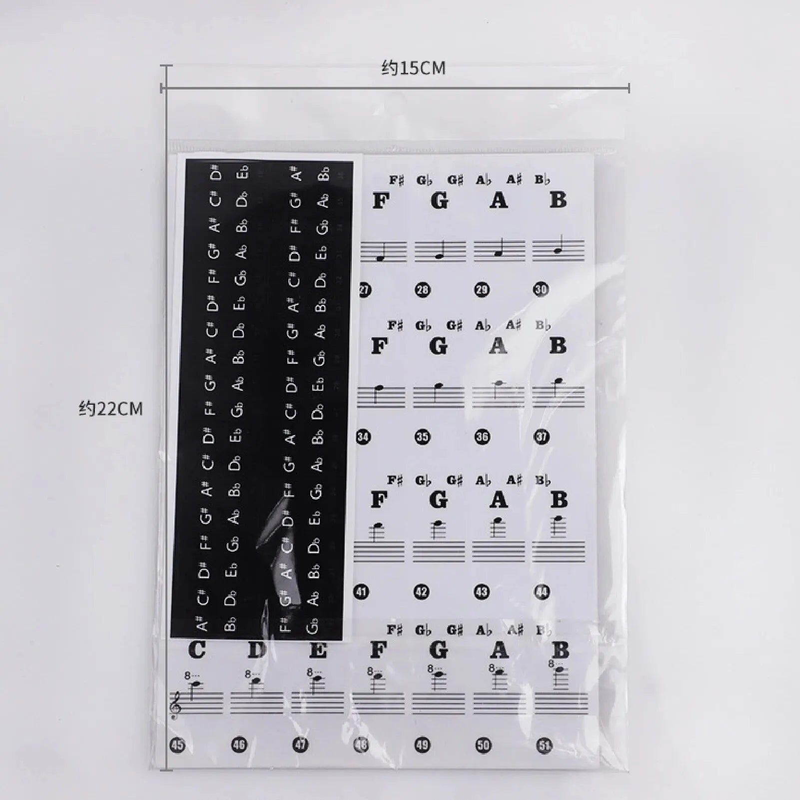 Miwayer Piano Keyboard Stickers &ndash; Transparent Key Labels Black