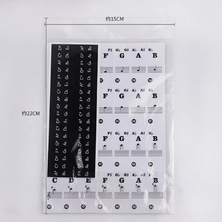 Miwayer Piano Keyboard Stickers &ndash; Transparent Key Labels Black