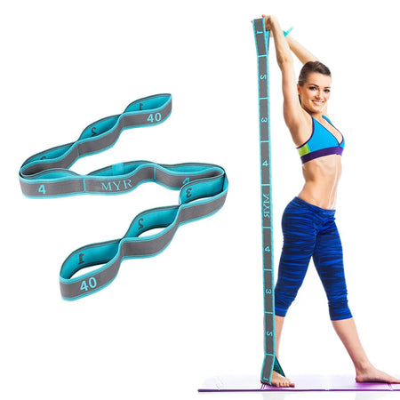 Elastic Yoga Stretching Strap with Loops for Ballet, Leg, and Body