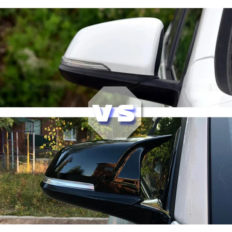 Coperture per specchietti retrovisori in fibra di carbonio nere per BMW X1