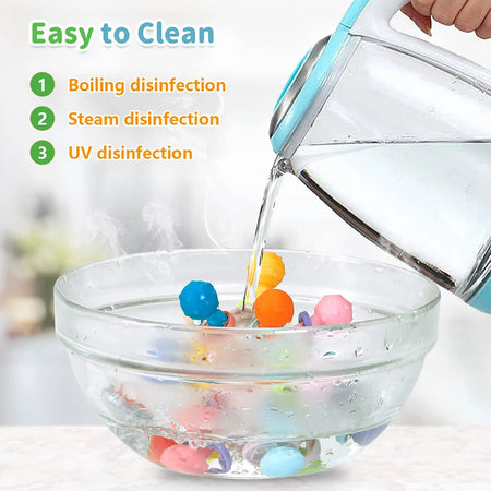 Bright Silicone Sensory Rattle Ball for Baby Development 0-12 Months