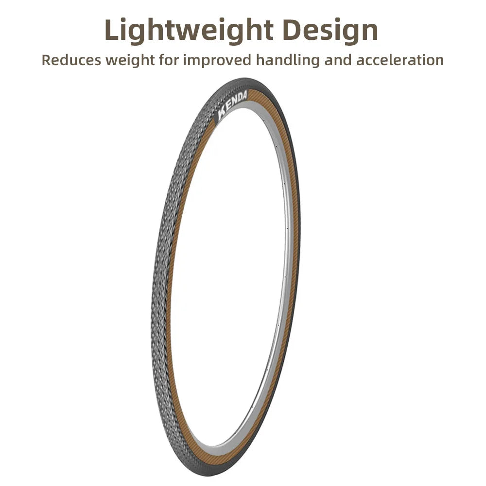 Kenda 700x25C Road Tires Premium &ndash; Retro Yellow Sidewalls