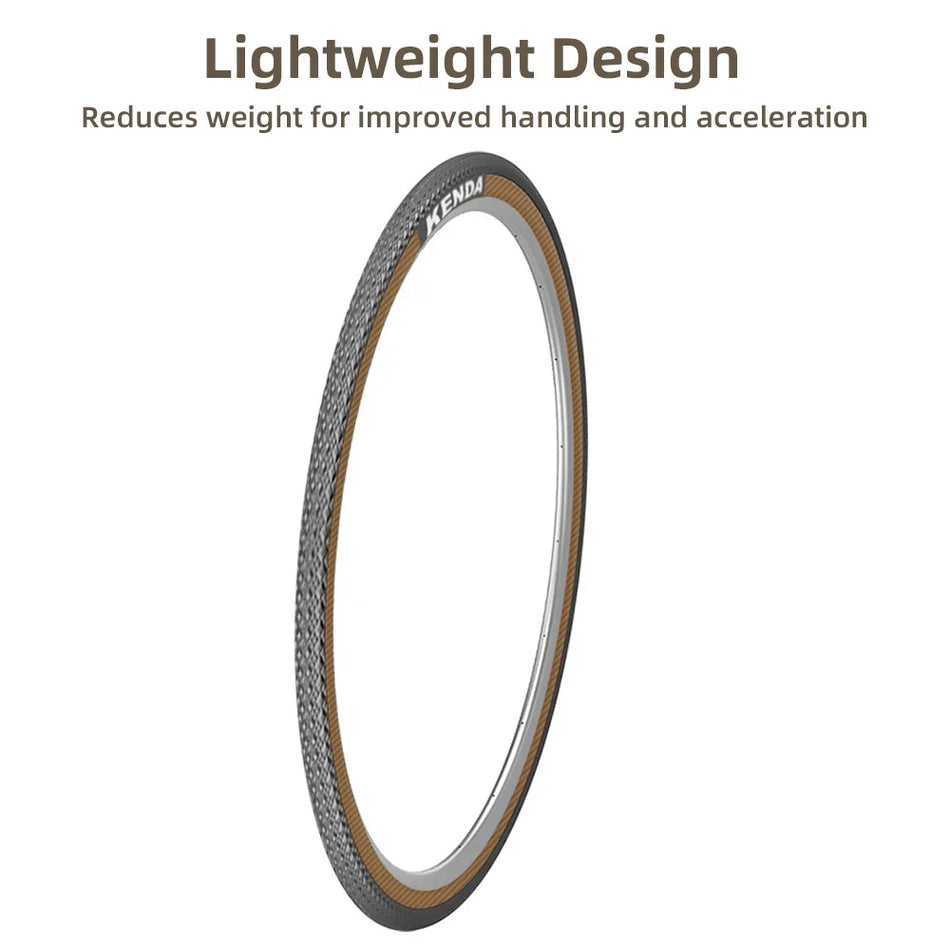 Kenda 700x25C Road Tires Premium &ndash; Retro Yellow Sidewalls