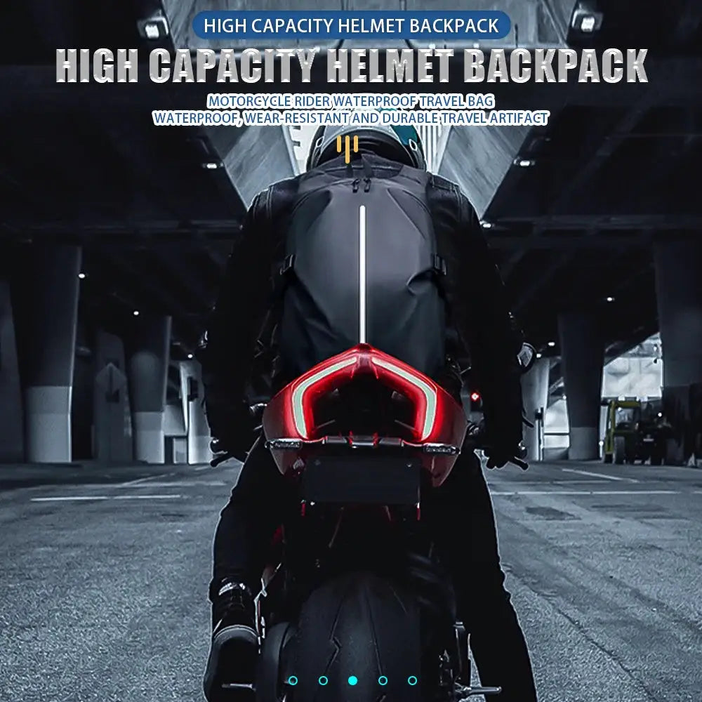New Classic Large Capacity Multifunctional Motorcycle Helmet Bag Waterproof Motorcycle Backpack Reflective Bicycle Travel Bag by InterCyprus Trading Ltd
