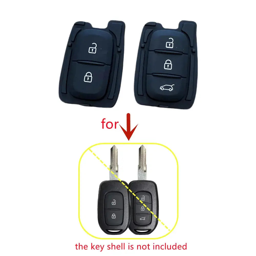 10pcs/lot 2/3 Buttons Rubber Button Pad Replacement for Renault 2 Buttons Remote Key Shell by InterCyprus Trading Ltd