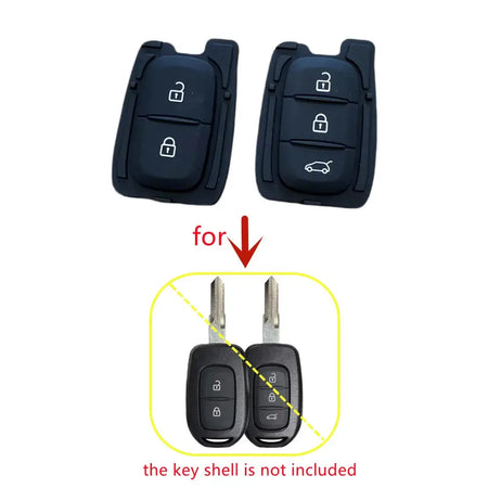 10pcs/lot 2/3 Buttons Rubber Button Pad Replacement for Renault 2 Buttons Remote Key Shell by InterCyprus Trading Ltd